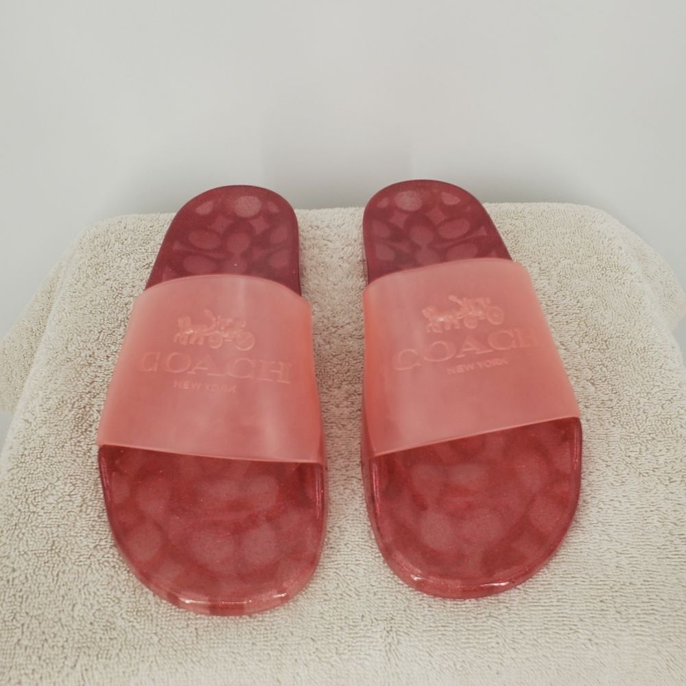 Coach Ulyssa Candy Apple Pink Slides New With Out Box Size 9